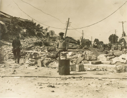 Earthquake clean up on the main street of Hastings 1931